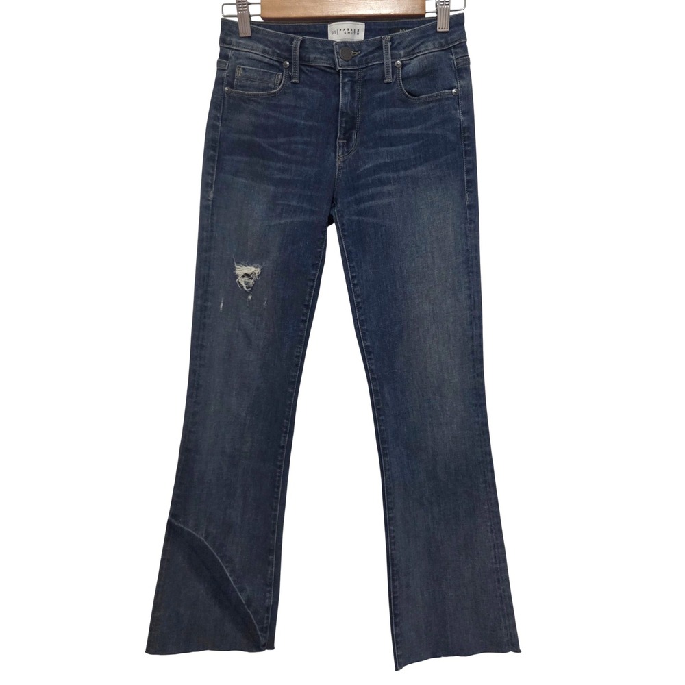 Parker Smith‎ Womens Bootcut Jeans Dark Wash Distressed Size 25 Made in USA